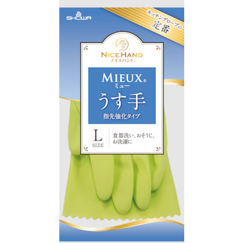 SHOWA 염화 비닐 장갑 나이스 핸드 뮤 얇은 그린 L 사이즈 NHMIU-LG 1 쌍