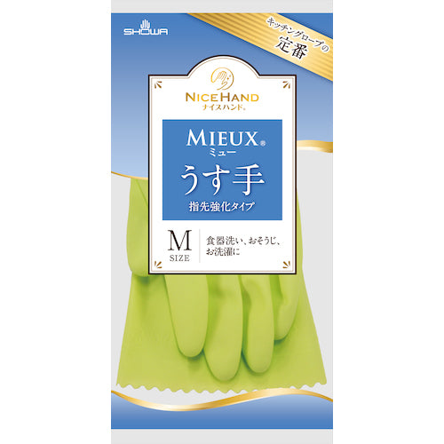 SHOWA 염화 비닐 장갑 나이스 핸드 뮤 얇은 그린 M 사이즈 NHMIU-MG 1 쌍