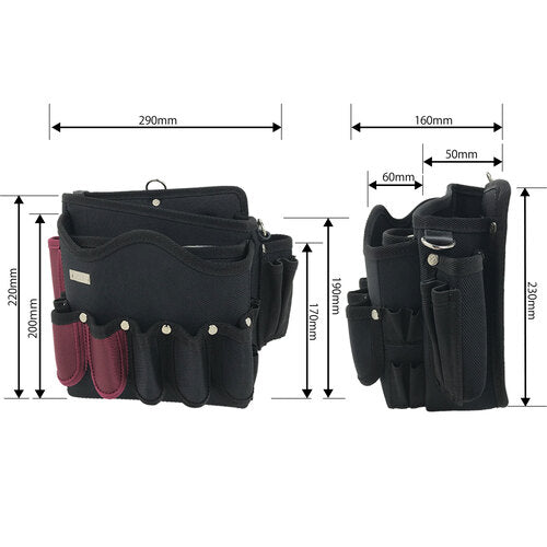 KH Ultra High Density Series Wave Fixed Pocket Bag Large Black/Scarlet 3000ZLKR 1 pc