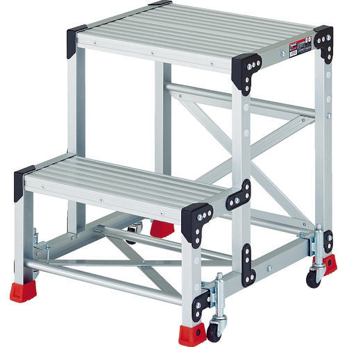 TRUSCO 作業用踏台 2段 スプリングキャスター付 天板高さ0.6m TSF-256SC1A 1 台