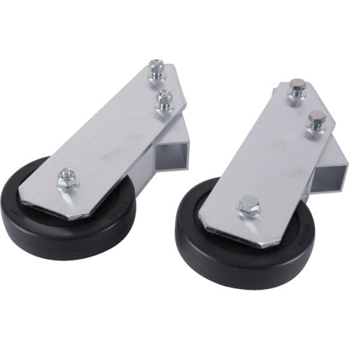 TRUSCO 5-step aluminum work platform with rear casters, set of 2, TSF-HC2 1 S