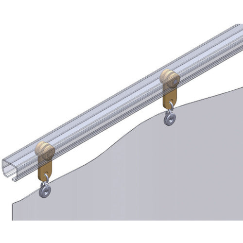 HELM Nico 24-inch Door Hanger Trolley Hanger Single Car 24HE-2WH-TR 1 pc