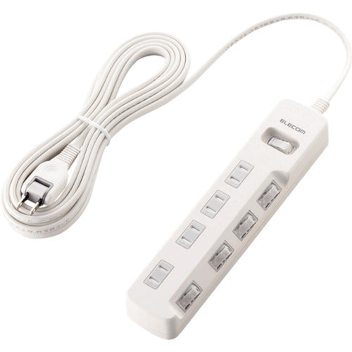 ELECOM 오피스용 탭 일괄&개별 스위치 부착 번개 가드 탭 4개 입 5m 화이트 T-K8A-2450WH 1개