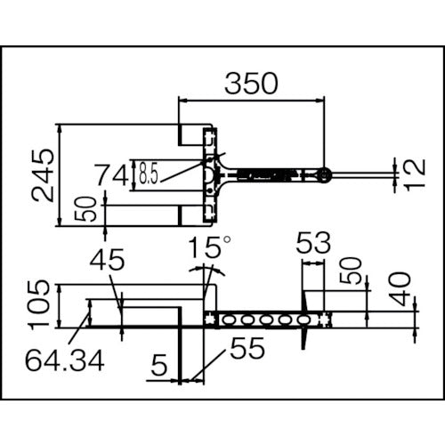 Movexx 電動式運搬車用オプション 牽引用先端フック 55mm H0004N 1 個