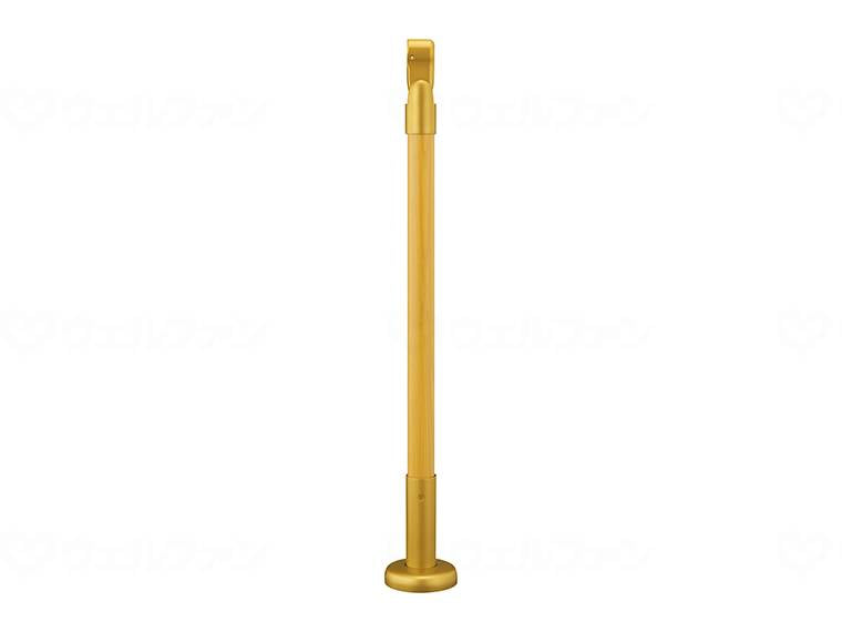 マツ六室内用手すりエンド支柱 木製タイプ(アジャスト付) クリア+ゴールド