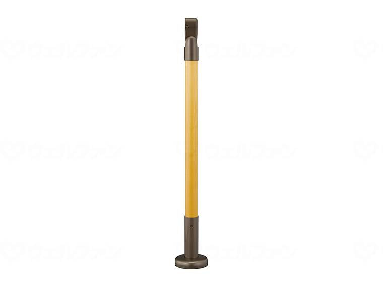 マツ六室内用手すりエンド支柱 木製タイプ(アジャスト付) クリア+ブラウン