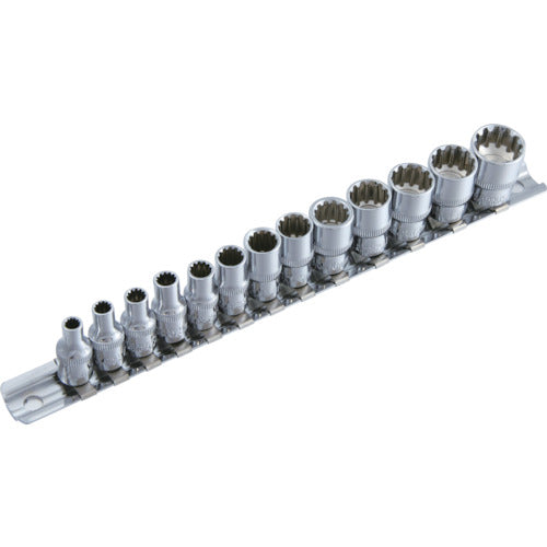 Suekage 1/4DR. 13PC. Spline Socket Hanger Set SS1413H 1 S