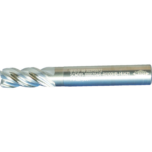 MAPAL 초경 레이디어스 엔드 밀 Performance-Endmill-Titan 4장 날 내부 급유 날 직경 6mm 날 길이 13mm 전체 길이 57mm 섕크 직경 6mm SCM391J-0600Z04R-R0050HA-HU6