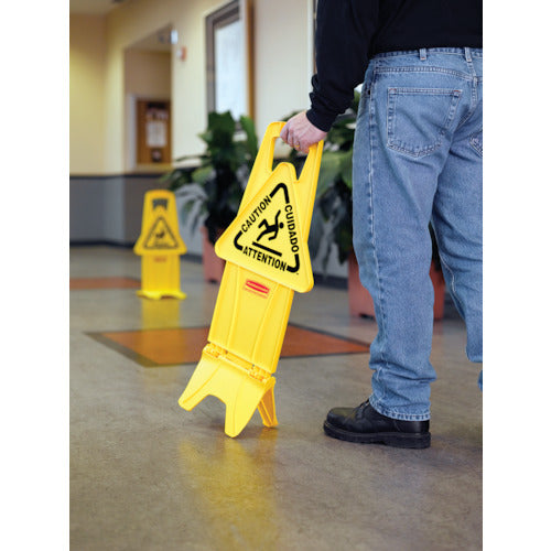 Erector Freestanding Safety Sign Yellow 9S09-2504 1 pc