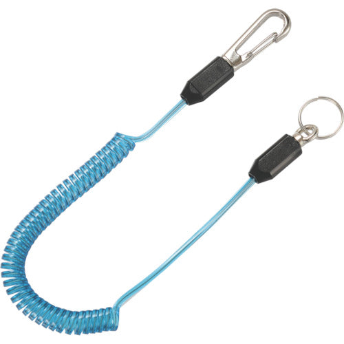 TOP 슬림 사각형 코일 세이프티 코드 Hiscare 형광 블루 최대 길이 1250/자연 길이 330mm SFC-212SB 1개