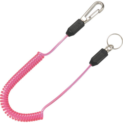 TOP スリム四角コイルセーフティコードHisqare 蛍光ピンク 最大長さ1250/自然長330mm SFC-212SP 1 本