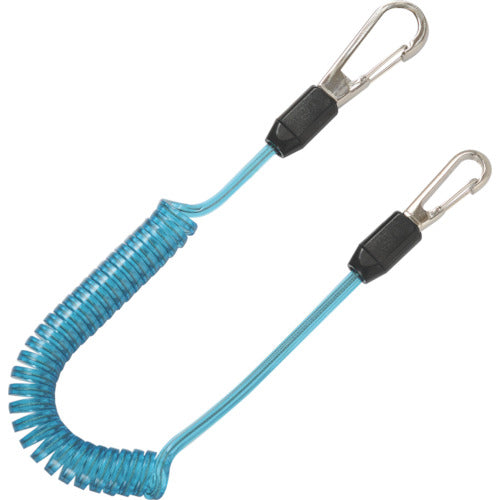 TOP コンパクトセーフティコードHisqare 蛍光ブルー 最大長さ1300/自然長380mm SFC-412SB 1 本