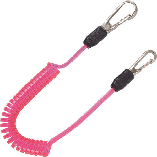 TOP コンパクトセーフティコードHisqare 蛍光ピンク 最大長さ1300/自然長380mm SFC-412SP 1 本