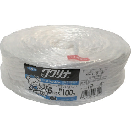 유타 카메이크 짐 끈 PS 로프 5mm×100m 화이트 M-115 1개