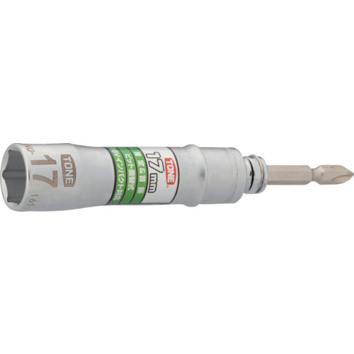 TONE 소켓 비트(전동 공구용) 교환식 유니버설 비트 소켓(록 타입) 대변 치수 17mm 2BNU-17 1개