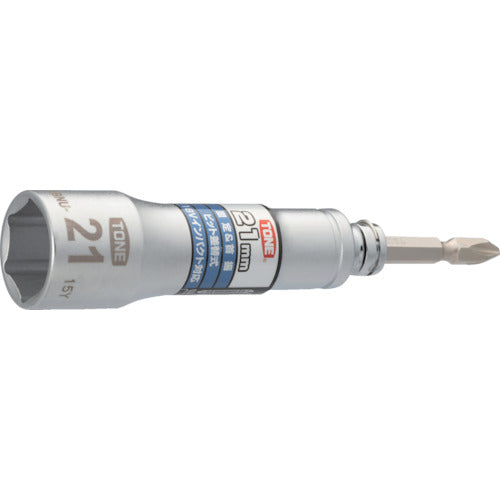 TONE 소켓 비트(전동 공구용) 교환식 유니버설 비트 소켓(록 타입) 대변 치수 21mm 2BNU-21 1개