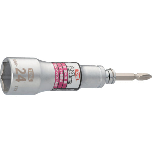 TONE 소켓 비트(전동 공구용) 교환식 유니버설 비트 소켓(록 타입) 대변 치수 24mm 2BNU-24 1개