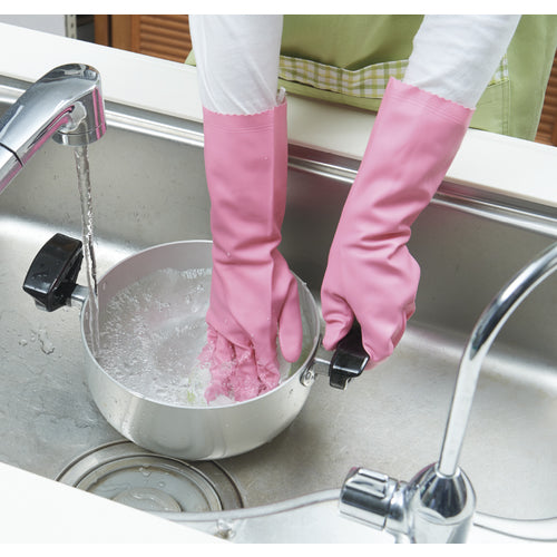 Vinylstar PVC Gloves Towa Robe Fleur Hot Gloves Pink M 711-M 1 Pair