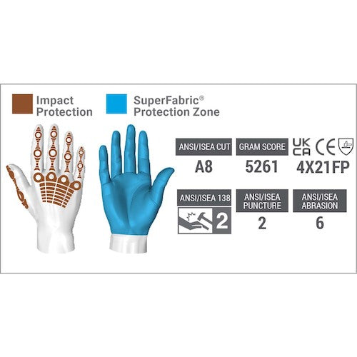 HEX ARMOR cut resistant gloves 4030 Chrome Oasis L 754180 1 pair