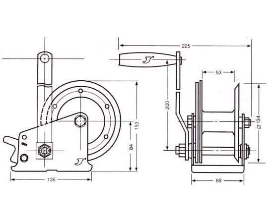 545kg ハンドウインチ EA989SA-11 1個