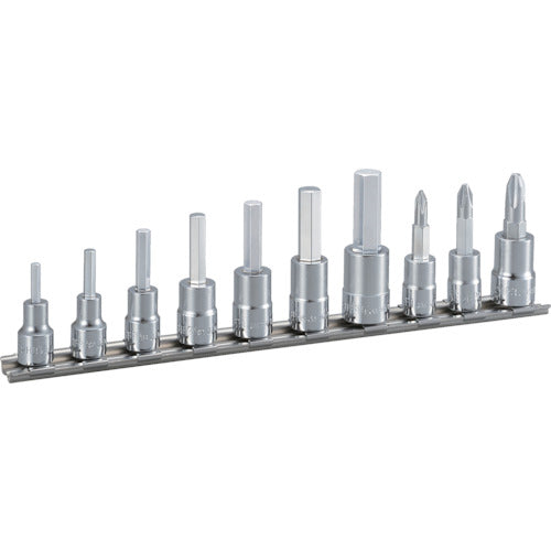 TONE Hexagonal Socket Set (with holder) Inch size 10pcs HHB210 1 S