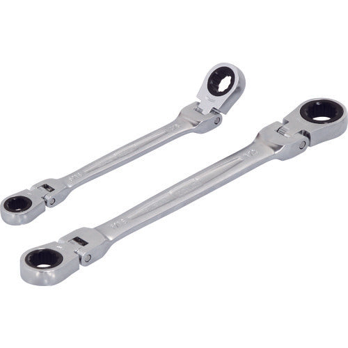 TONE Combination Ratchet Wrench, Double-ended Ratchet Wrench, Inch Size, Total Length 230mm, RMFWB-1820, 1 Piece