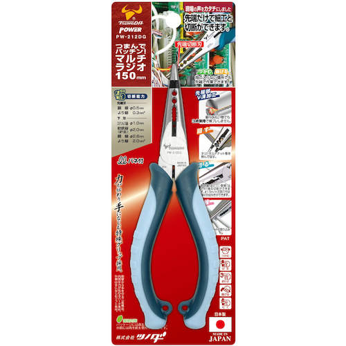 TTC 라디오 펜치 POWER 손잡이 패칭 멀티 라디오 엘라스토머 그립 전체 길이 156mm PW-212DG 1 丁