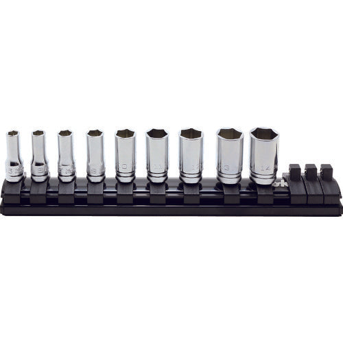 Ko-ken 6.35mm Insert Z-EAL Semi-Deep Socket Rail Set of 9 RS2300XZ/9 1 S