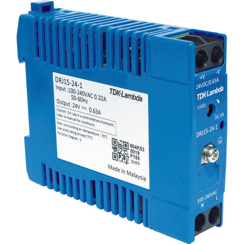 TDK-Lambda DIN rail mounting dedicated unit type power supply DRJ 15W block terminal DRJ15-24-1 1 unit