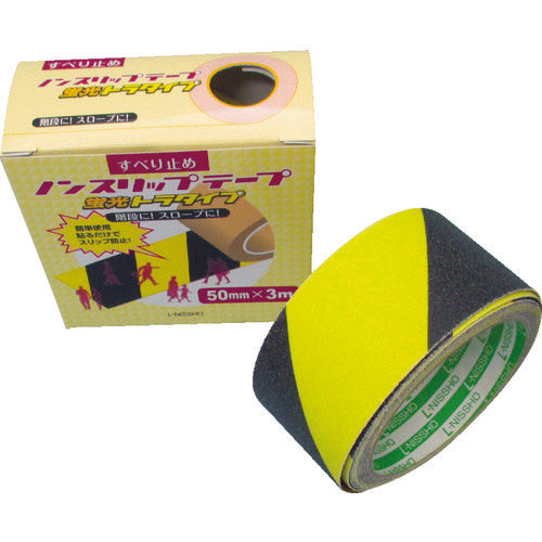 Nitto Elmate Fluorescent Non-Slip Tape 100mm x 3m Yellow/Black LKST-100 1 Roll