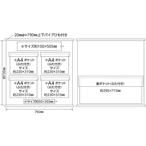 緑十字 工事管理用垂れ幕(フリー掲示板) A4用×4 オレンジ KKM−1YR 810×760 130011 1 枚