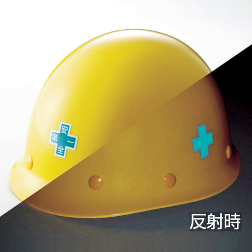 緑十字 ヘルメット用ステッカー 緑十字マーク+安全第一 HL−130 34×34 5枚組 反射 233130 1 組