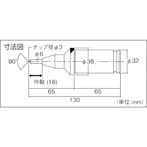 TRUSCO ラインマスター超硬チップタイプ替芯 先端角度90度 L32-130KK 1 本