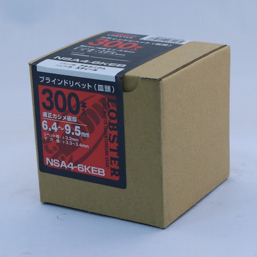 EBI Blind Rivets, Countersunk Head, Eco Box, Aluminum/Steel, 4-6 (300 pcs) NSA46KEB 1 box