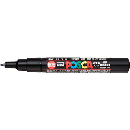 uni 水性顔料マーカー ポスカ 極細 黒 PC1M.24 1 本