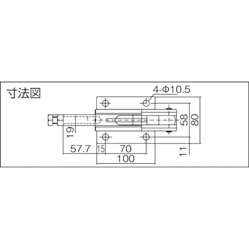 育良 横押し型トグルクランプ スチール(31454) ストローク43mm フランジベース 押圧力3.0kN ISK-51MB0 1 個