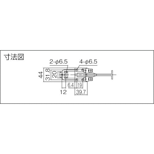 育良 引き止め専用型トグルクランプ スチール(31509) フランジベース 引圧力3.18kN 調整量15mm ISK-FA2000 1 個
