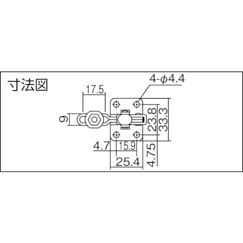 育良 下方押え型トグルクランプ 垂直ハンドル(31301) ISK-HV1500 1 個