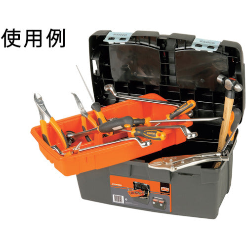 バーコ 樹脂製工具箱 ヘビーデューティー仕様プラスチックボックス 外形寸法500×270×295mm 黒/オレンジ 4750PTB50 1 個