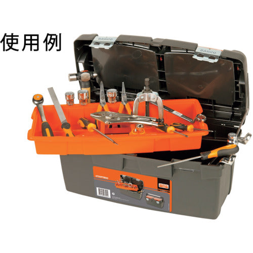Bahco Plastic Tool Box Heavy Duty Plastic Box External Dimensions 600 x 295 x 305 mm Black/Orange 4750PTB60 1 pc