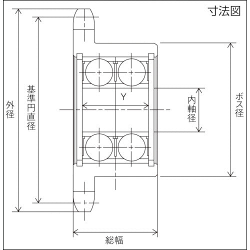 KANA B-type double idler sprocket, 11 teeth, outer diameter 76, WID60B11D15, 1 pc