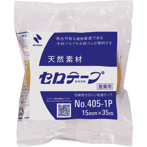 ニチバン セロテープ 405 1P 15mm×35m バイオマスマーク認定製品 4051P-15 1 巻