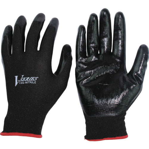 おたふく ニトリル背抜き手袋 ブラック M A-32-BK-M 1 双