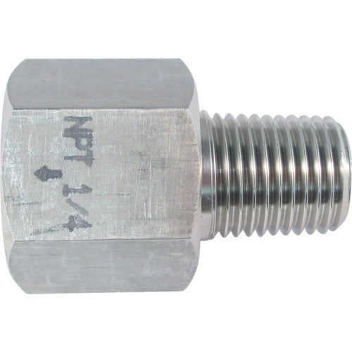 ASOH Stainless Steel Conversion Socket External PT1/4 x Internal NPT1/4 NF-8322 1 pc