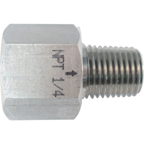 ASOH 스테인리스제 변환 내외 소켓 외 NPT1/4×내 PT1/4 NF-8422 1개