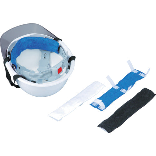 토요 세프티 헬멧 장착 식 땀 제거 데코팟 블루 타월 땅 NO.67-BU 1 개