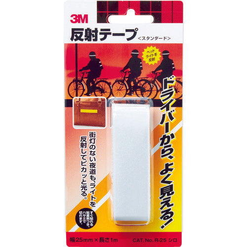3M 반사 테이프 표준 25mm×1m 화이트 R25 WHI 1개