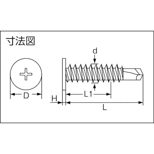 TRUSCO Drill Screw Thin Flat Sheet Metal SUS 5X16 31pcs TSNJ-0516 1PK