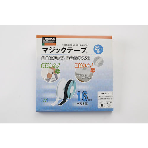 TRUSCO 매직 테이프 봉제용 B측 16mm×25m 화이트 TMBH-1625-W 1권