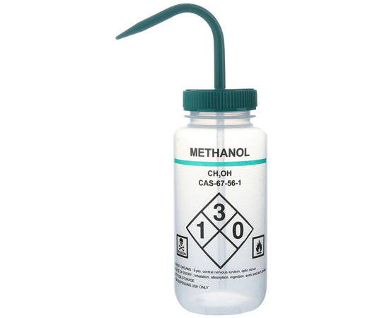 Wash Bottles Safety Labeled Self Venting Wide Mouth 500mL Methanol Clear/Green 1상자(6개입) 120254 1상자(6개입)